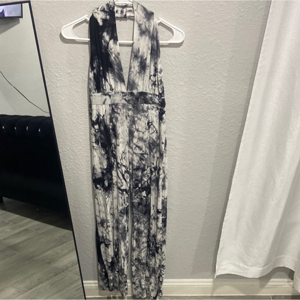 Elegant Monochrome Tie-Dye Jumpsuit